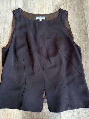 Giorgio Armani Brown Sleeveless Shell with Front Slit size 12